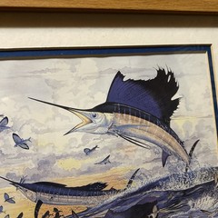 Guy Harvey Double Header Two Jumping After Flying Fish School Framed Print 11×14