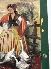 ANTIQUE WPA ERA PAINTING PORTRAIT FARM FARMERS FARMING LISTED FAMOUS ALEXANDER