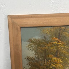 Vintage OOAK Artist Signed Framed Barn Landscape Nature Lake Cabin Calm Painting