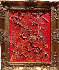 Original Textured Abstract Painting on Canvas , Signed Serg Graff, COA, framed