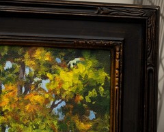 Vintage Tree in the Woods Painting, Acrylic on Board, Nicely Framed