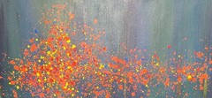 Vintage Abstract Expressionist Painting Canvas MCM Art By Marc Truelove 1985