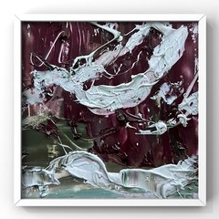 Atlantic Waves Crashing Algarve Shore, Dark Expressive Seascape Art Modern Decor