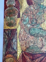 Ella Charlotte (Odorfer) Moen VINTAGE ABSTRACT CUBIST CUBISM PAINTING MODERNISM
