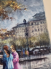 Original Watercolor Paris Rue Royale La Madeleine Signed unframed 8″x12″