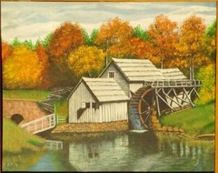 Mabry Mill, VA Oil Painting by Donnie Pauline Mullenax of Preston County, WV