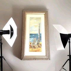 25×13 Inch Signed Sunny Beach Panel Painting on Wood – Original Artwork