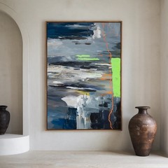 Unique Piece! Abstract landscape 03 expressive XXL size 140×110 cm acrylic glass