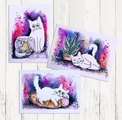 ACEO Custom painting from photo Pet portrait Watercolor Cat Dog Commission art