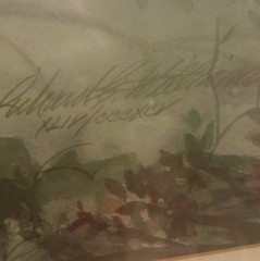 Richard E Williams Signed Watercolor Landscape Painting Framed Lake Boat Tree