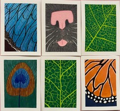 ACEO Original Leaves Plants Macro Floral Mini Painting Small Art OneCraftyLady
