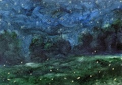 ACEO Original Oil Painting Landscape ATC Art Card Nature Abstract by Emmer Plaxe