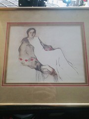 R.C. Gorman 1977 Framed Signed Native American Painting/Drawing Print