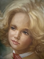 Vtg Young Blonde Woman Lady Portrait Original Art Painting L. Williams Signed
