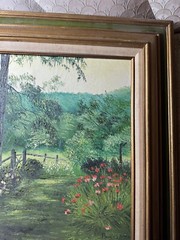 Ronald Schugardt Keyes (1930 – 2010) „Country Path Scene“ Oil Painting – Framed