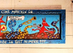 John Sperry Southern Primitive Religious Folk Art Devils & Snakes Painting 16X48