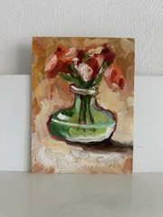 original oil painting Floral Flowers 15х20cm Wall Art Semi-Abstract Still Life