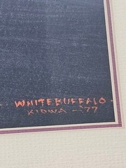 White Buffalo Bobby Hill Original Painting Lg 28×37 Framed Matted Glass Signed