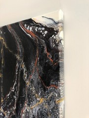 Original Abstract Acrylic Painting Stretched Canvas Wall Art Decor 12″x16″x0.6″