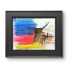 Boat In Mist Contemporary Pop Art Acrylic Painting Signed