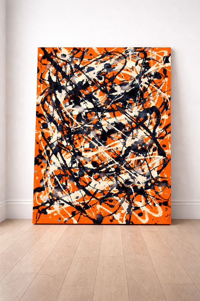 Abstract Expressionist Canvas – Modern Action Painting Wall Art