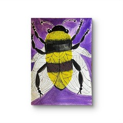 BumbleBee Original Abstract 5×7 Watercolor Paper Signed Contemporary Wall Art