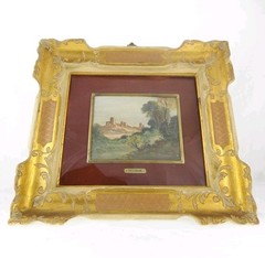 8.75″ Gino Tassinari Italy Vintage Miniature Landscape Oil Painting Framed