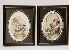 2 ☘️Leprechaun☘️WATERCOLORS by Terry Willers IRELAND Music Irish SIGNED Framed