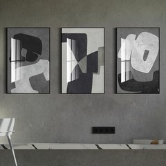 Large bright black and white 20″ X 28″ X 3 pieces Black, White, Dark Gray