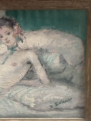 Dietz Edzard (1893 – 1963) oil on canvas “Young lady in repose with flowers”