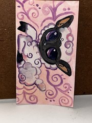 ACEO Cartoon Sheep Painting on Paper, Small Unframed Single Piece Animal Art