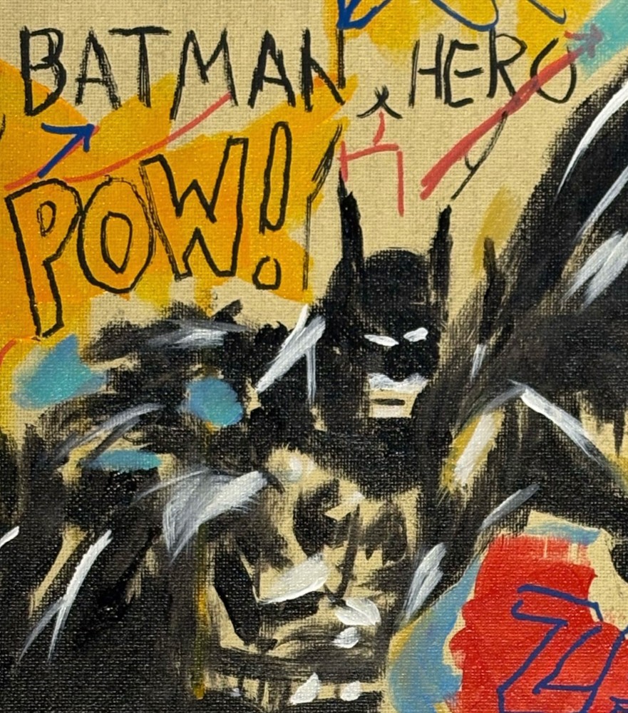 Original Neo Expressionist Batman Painting Comic Book Superhero Pop Art Canvas