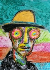 Portrait – Abstract Modern Art – Oil Chalk A4 Paper – Modern Art