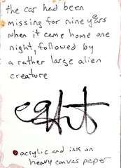 e9Art ACEO: the car had been missing for 9 years when it came home one night…