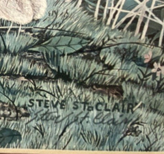 Steve St. Clair Limited Edition Print Signed Rabbits Farm Barn Matted Framed VTG
