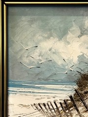 Alfred George Morgan (UK), VTG Impasto Style O/C Coastal Scene Signed
