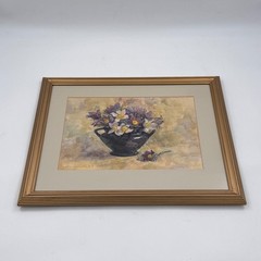 Original Watercolor by Elena V. Melnikova 2001 Russian Floral Still Life