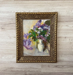 Original antique oil painting still life