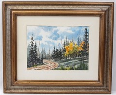 Tom Berger Vintage Watercolor Painting Colorado Autumn Landscape Listed Artist