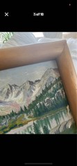 Antique Mount Shasta, California Mountain Painting 22×15 inch frame