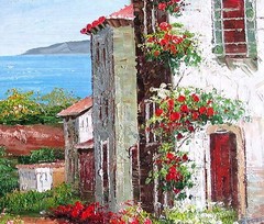 Framed Tuscany Italy – Landscape 1, Quality Hand Painted Oil Painting, 20x24in