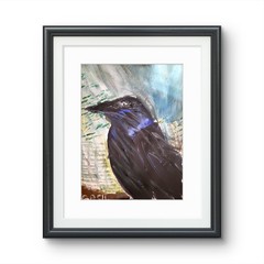 Crow Study #2 Original Expressionism Acrylic Abstract Gallery Paper Painting