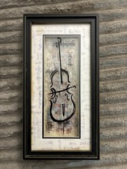 Framed Violin Painting