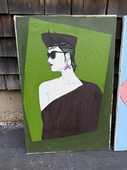 Rare Pair Large Orig. Paintings after Patrick Nagel AC Will MCM Art Deco Fashion