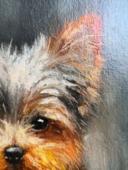 Original Oil Painting in a Frame 5.9х7.9 in. Dog Portrait of a Friend with Love