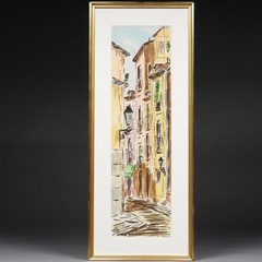 Juan Martin Hidalgo Madrid Spain Calle Del Bovetillo Architectural Painting