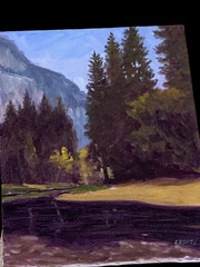 RARE Vintage Fred Choate Idaho Mountains Forest & River Original Oil Painting