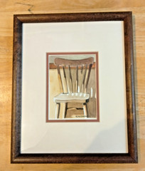 Original Watercolor „Broken Rung“ Matted & Framed, Signed A. Smith 1997. 9″x11″