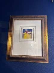 Heinz Hoffmann Signed Watercolor Lithograph “GELBES HAUS” 25×29” Framed
