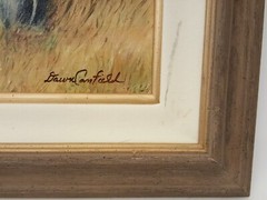 Original oil painting elephants ‚Mother & Twins‘ 2014 Dawn Canfield framed